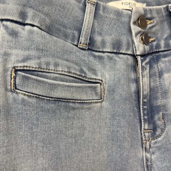 Fidelity Denim Aloe Super Wide Crop Jeans | size 26 | EUC | Teardrop Blue - Picture 5 of 16